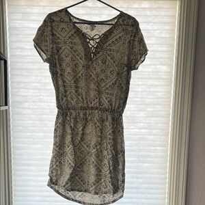 Patterned Short Sleeve Dress